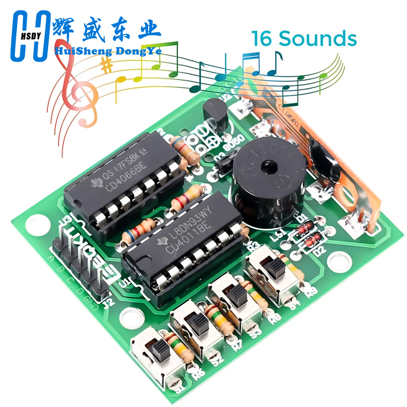 Diy Electronics Learning Kit - 16 музыкальных звуковых блоков BOX-16, плата,
